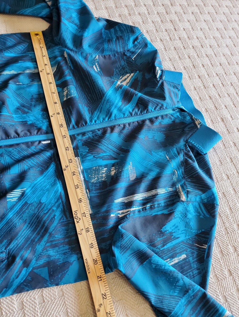 The North Face Rapido Running Jacket Blue Abstract Windbreaker Medium Gorpcore - Picture 6 of 12